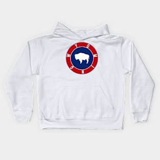 Wyoming Flag Decal Kids Hoodie